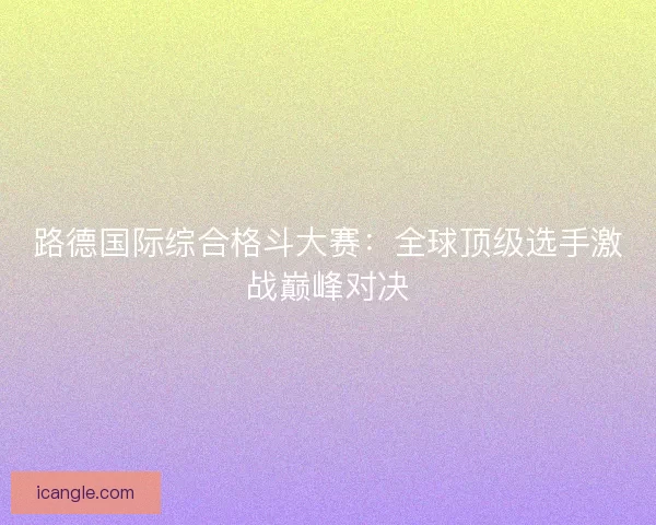 路德国际综合格斗大赛：全球顶级选手激战巅峰对决